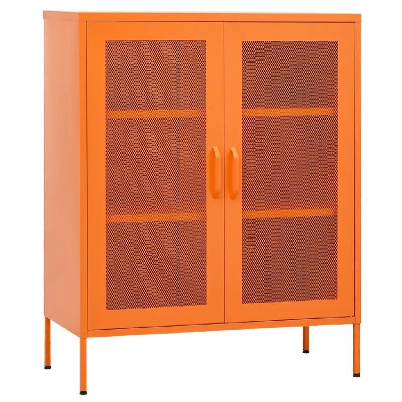 Helloshop26 - Armoire de rangement design pratique réglable 80 x 35 x 101 cm en acier orange 02_0046865 - orange acier 3000234468567_0