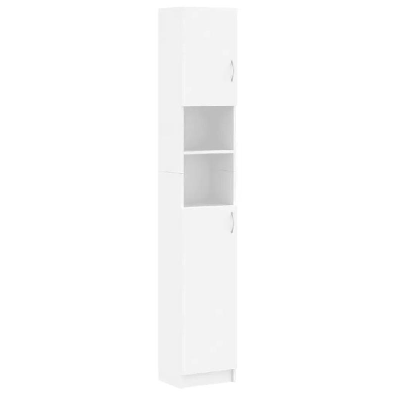 Helloshop26 - Armoire de salle de bain blanche avec espace de rangement 32 x 25,5 x 190 cm en bois d'ingénierie blanc 02_0047771 - blanc Bois massif_0