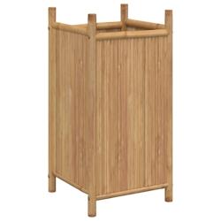 Helloshop26 - Jardinière bac lit surélevé plantes fleurs terrasse jardin 40 x 40 x 80 cm bambou marron 02_0037585 - 3000213905120_0