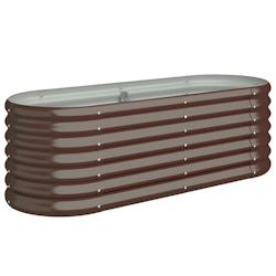 Helloshop26 - Jardinière bac lit surélevé plantes fleurs terrasse jardin de jardin acier enduit de poudre marron 02_0039563 - 3000218569143_0
