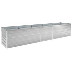 Helloshop26 - Jardinière lit surélevé plantes fleurs jardin acier galvanisé 400 x 80 x 77 cm gris 02_0001120 - 3000074791535_0