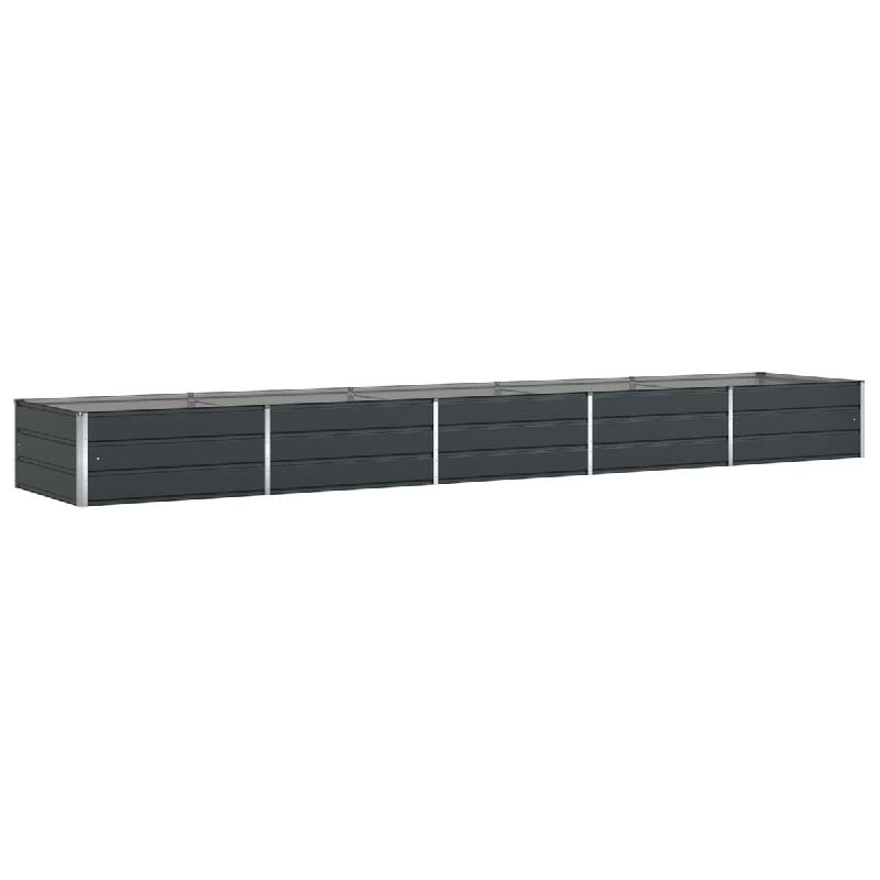 Helloshop26 - Jardinière rectangulaire moderne pour extérieur 195 x 100 x 45 cm en acier galvanisé anthracite 02_0059250 - acier 3000241022066_0
