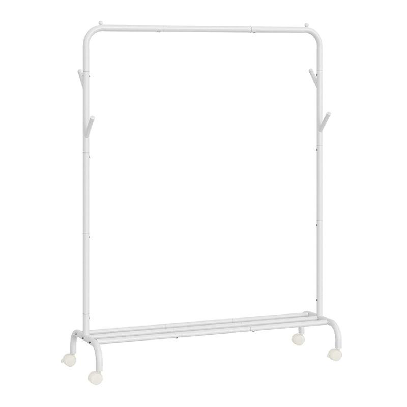 Helloshop26 - Portant à vêtements avec roulettes 1 barre porte-manteau en acier charge 50 kg largeur de 103,5 cm rangement 12_0006966 - acier 300022_0