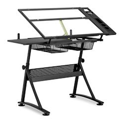 Helloshop26 - Table à dessin bureau inclinable  120 x 60 x 90 cm plateau en verre 14_0003606 - 3000233778988_0