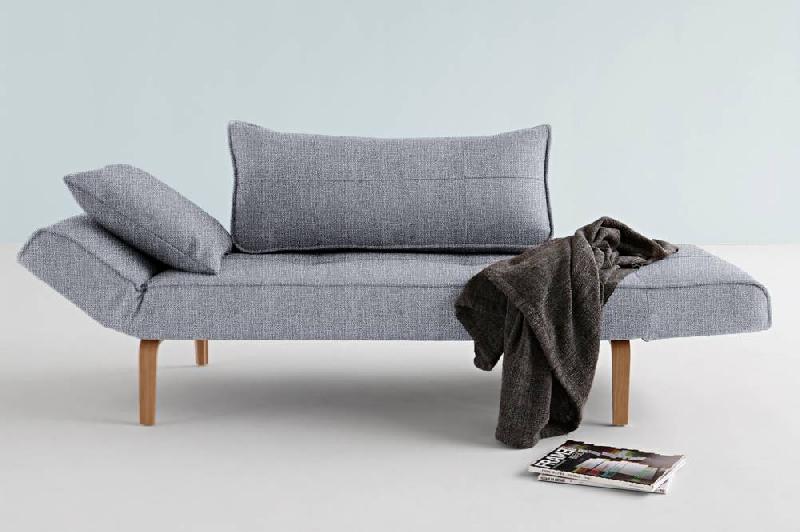 Innovation Living - Canapé design Zeal Bow convertible lit 200x70 cm - Tissu Twist Granite - Style années 50-60_0