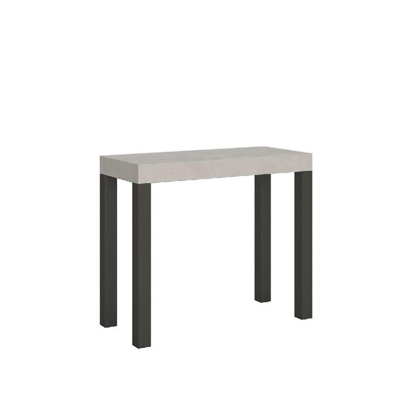 Itamoby Table console extensible 90x40/300 cm Cachemire au quotidien - gris multi-matériau VE300COEVEFOL-CH-AN_0