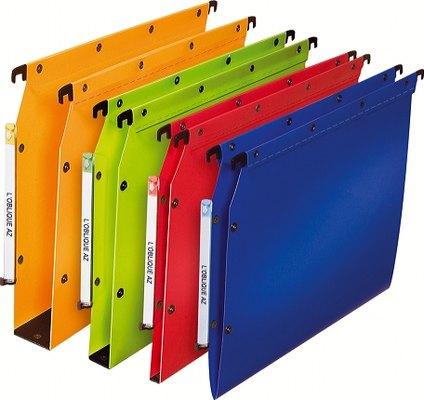 LOT 10 DOSSIERS SUSPENDUS POLYPROPYLÈNE ULTIMATE ARMOIRE FOND 3 CM ROUGE - MANUTAN COLLECTIVITÉS