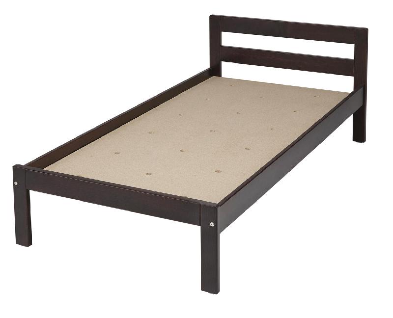 LIT NEW NOVA 90X190 CM - 2 TRAVERSES - SOMMIER AGGLOMÉRÉ - FINITION WENGÉ - MANUTAN COLLECTIVITÉS