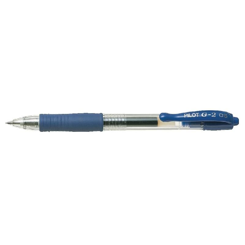 PILOT STYLO BILLE PILOT G2 - ENCRE GEL - RÉTRACTABLE - 0,5 MM - BLEU (PRIX À L'UNITÉ)