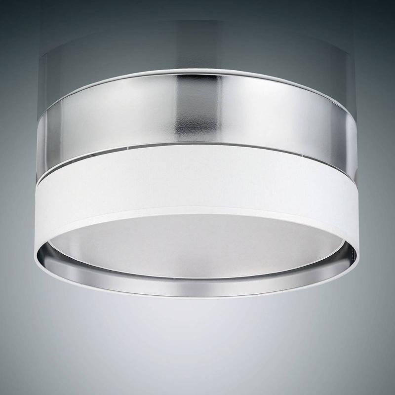 TK LIGHTING PLAFONNIER HILTON, BLANC/ARGENTÉ, Ø 45 CM