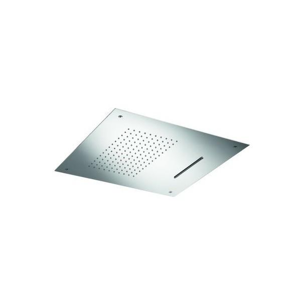 POMME DE DOUCHE PLAFOND ENCASTRE 50CM CARREE PLUIE+CASCADE 100 % INOX - CRISTINA ONDYNA PD38128
