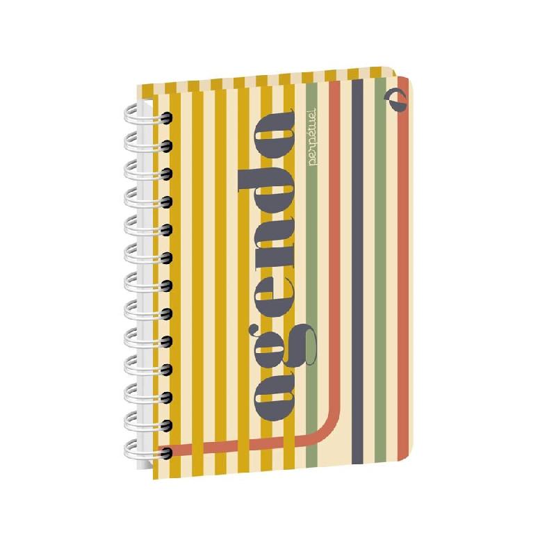 Quo Vadis - Agenda perpétuel - Spiralé - Semainier Horizontal - Français - Eterny - Multicolore - Perpétuel - 12x17 cm - Papier Clairefontaine bla_0