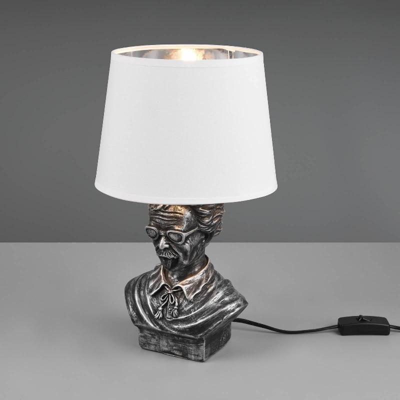 REALITY LEUCHTEN LAMPE À POSER ALBERT FORME BUSTE, ARGENTÉE/BLANCHE