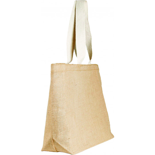 Sac shopping en Jute avec anses en coton plates - Baia BAIA001_0