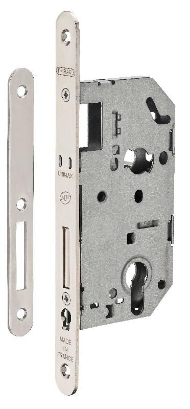 Serrure encastrable pour porte d'intérieur - Unimax NF - Têtère nickelée - Marque Thirard_0