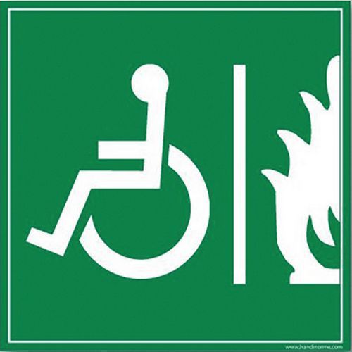 SIGNALÉTIQUE HANDICAPÉ ESPACE SÉCURISÉ PVC 250X250MM