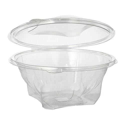 Starpak 400 Pots à salade et pots traiteur To Go, avec couvercle à charnière, R-PET, ronds, 1000 ml, cristal - transparent plastique 90328_0