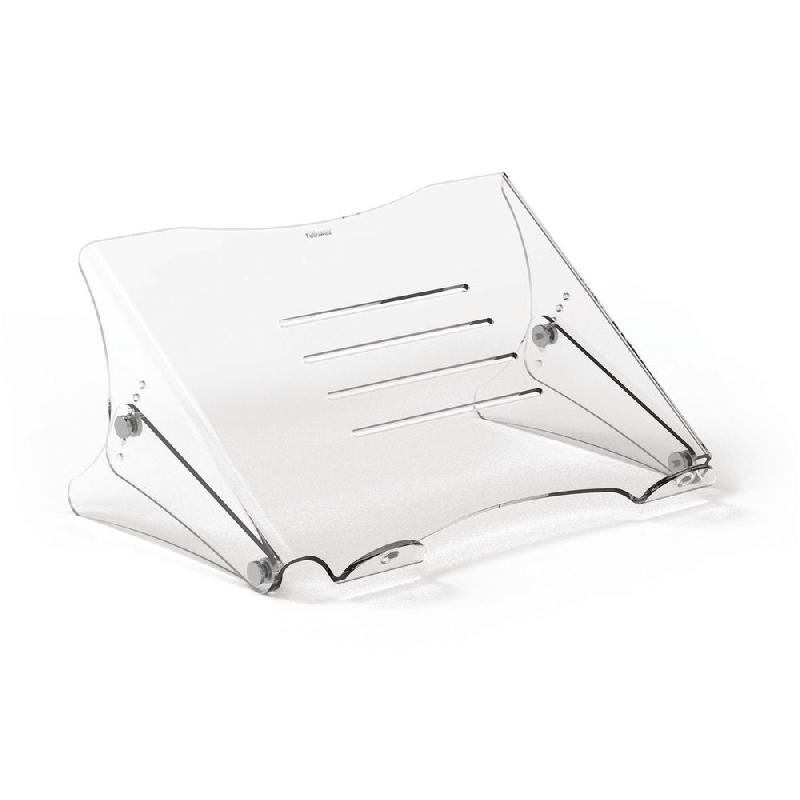 SUPPORT POUR ORDINATEUR PORTABLE FELLOWES CLARITY - REGLABLE EN HAUTEUR - EN ACRYLIQUE TRANSPARENT