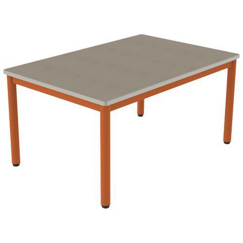 TABLE CARÉLIE 120X80 T3 STR POLY. ÉRABLE GOTL. BEIGE/PAPAYE - MOBIDECOR