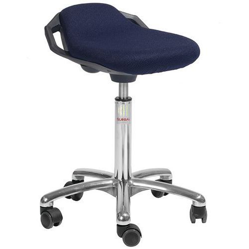 TABOURET SPACE-TISSU 3D-MEDIUM-ROULETTESEASY ROLLING-BLEU - GLOBAL PROFESSIONAL SEATING