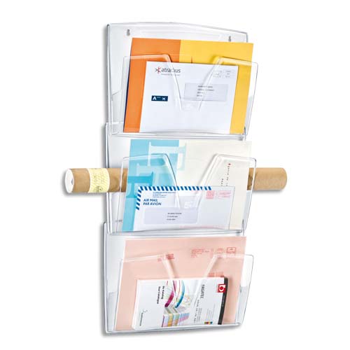 TRIEUR MURAL 1ER PRIX - COLORIS CRISTAL TRANSPARENT - LOT 3 CORBEILLES