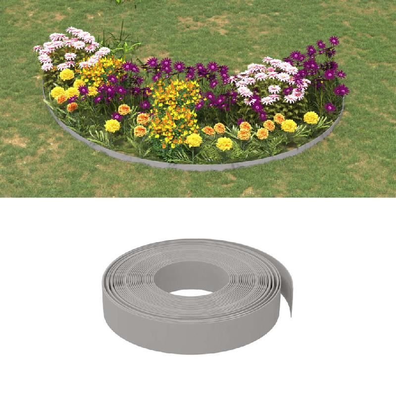 Vidaxl bordure de jardin gris 10 m 10 cm polyéthylène 154393_0