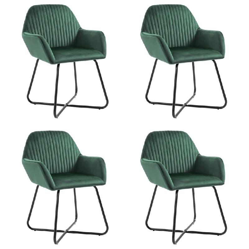 VidaXL Chaises à manger lot de 4 vert velours Modèle Diamant Pro - 277007_0