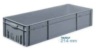 Bac plein en plastique - modèle bac100be104214 - 63 litres - couleur gris_0