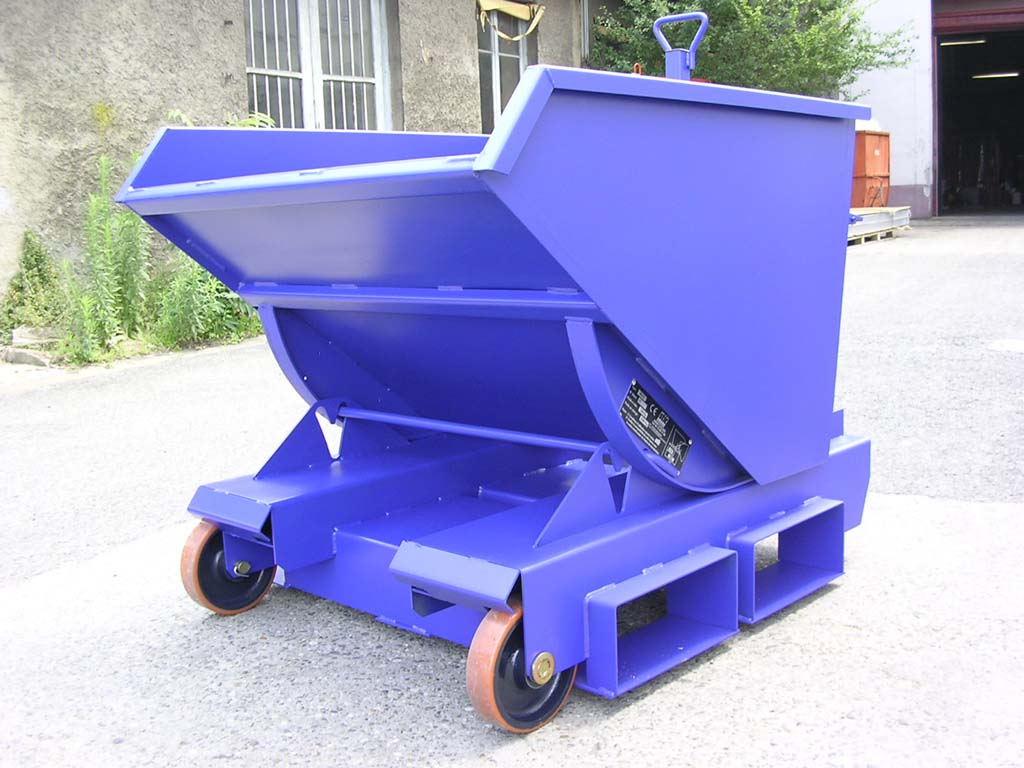 Benne auto-basculante à triple entrée - BST - capacité 450 à 2800 dm3 - charge admissible jusqu'à 3000 kg_0
