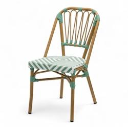 Bistromania Chaise de terrasse AIX - Tressage Vert et Blanc - EA213_0