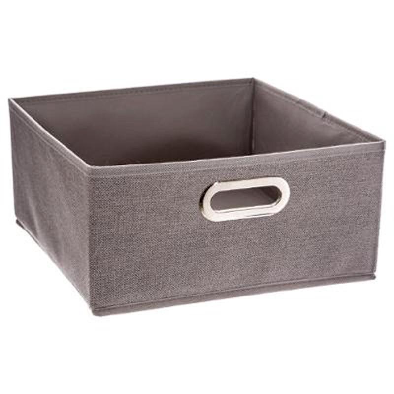 Boîte de rangement pliable premium 15x31 cm - gris clair - Paris Prix_0
