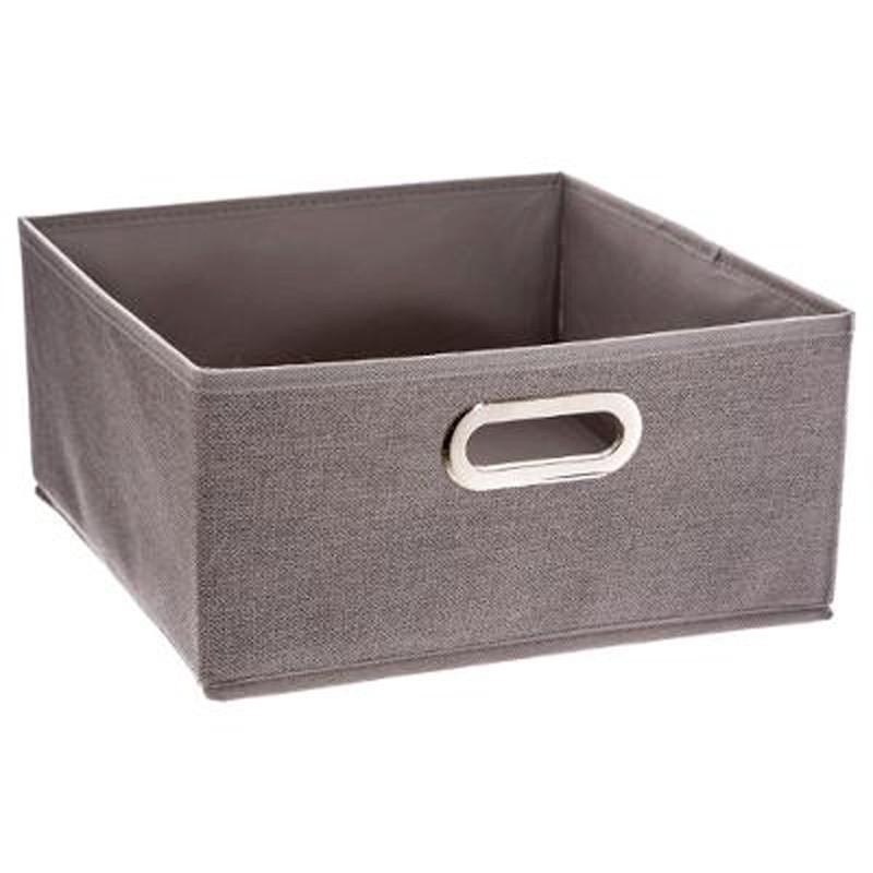 BOÎTE DE RANGEMENT PLIABLE PREMIUM 15X31CM GRIS CLAIR - PARIS PRIX_0