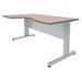 Bureau compact d'angle retour gauche MT Confort - L160xP80/100xH73 cm - Chêne clair - Référence 101476_0