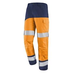 Cepovett - Pantalon avec poches genoux Fluo SAFE XP Orange / Bleu Marine Taille L - L 3603624553470_0