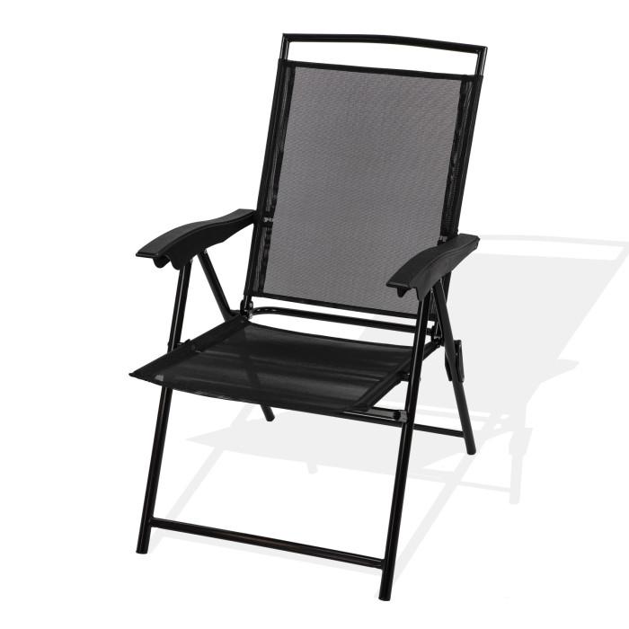 Chaise pliante 'long beach' de couleur noire - 3006_0