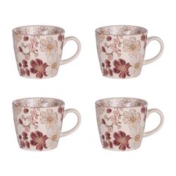 Coffret de 4 tasses Kiyo 36 cl -  Décoré Rond Grès Table Passion 13x9.5 cm - multicolore Grès 3106232387036_0