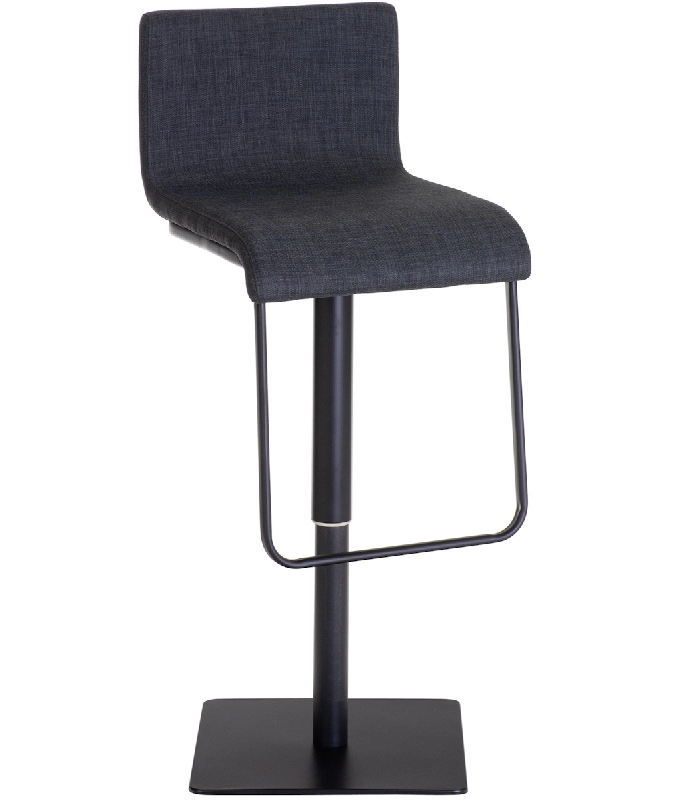 Décoshop26 - Tabouret de bar x1 chaise haute siège pivotant en tissu gris foncé support en acier inoxydable 10_0005158 - gris 3000252493848_0