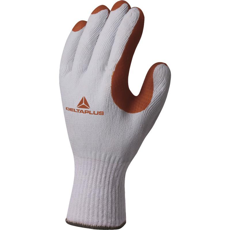 Gant tricot polycoton VE799 - Paume enduite latex rouge laminé - Jauge 10_0