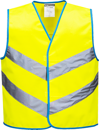 Gilet junior réfléchissant jaune brillant JN15 - taille S - design jeune et élégant_0