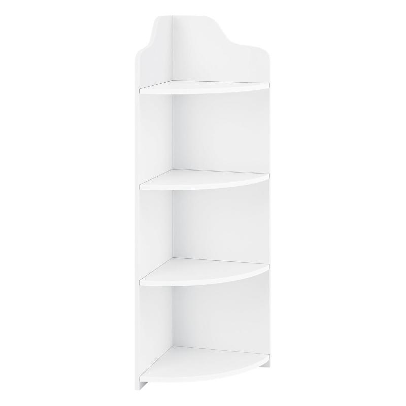 Helloshop26 - Étagère d'angle pour salle de bain meuble de rangement avec 4 surfaces de stockage bois composite 90 cm blanc 03_0005173 - blanc Bois_0