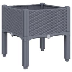 Helloshop26 - Jardinière bac lit surélevé plantes fleurs terrasse jardin avec pieds 40 x 40 x 42 cm PP gris 02_0038164 - 3000214113951_0