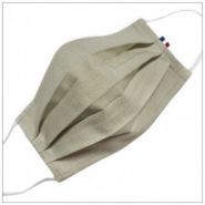 Mask3pcitybeige - Masque en tissu 100% coton - VDM - 3 plis, lavable 60° avec barrette nasale_0