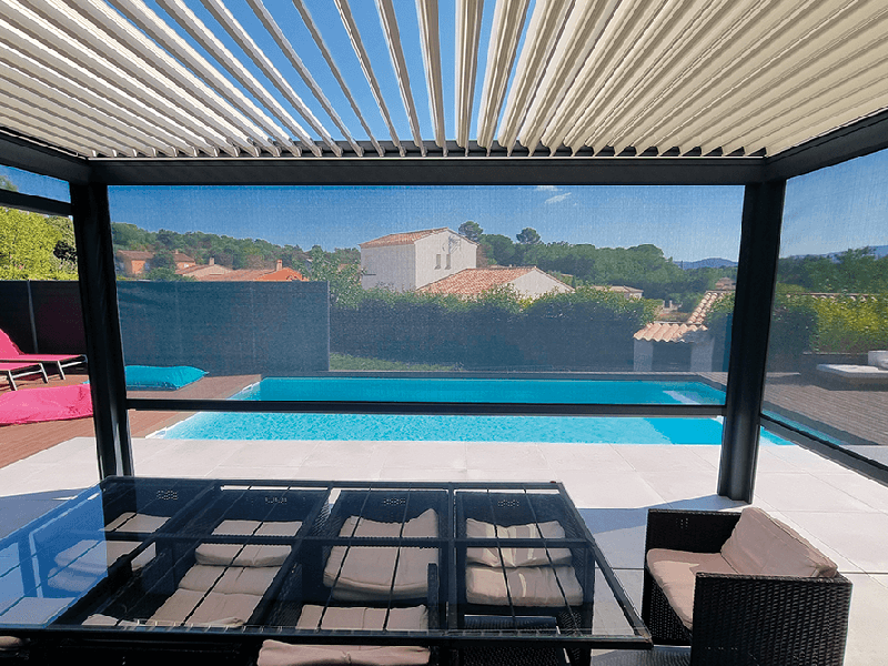 Moustiquaire ZIP Coffre 85 Manuelle Verticale Extérieur pour Pergola et Véranda Sur Mesure Référence: Moustiquaire ZIP 85 Treuil_0