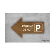 Panneau directionnel - pic bois - flèche marquée - compact gravé et peint - hauteur 10 cm_0