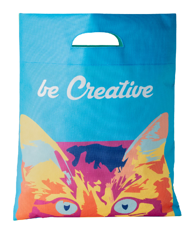 Sac shopping publicitaire en non-tissé - poignées découpées - impression sublimation - 80 g/m2_0