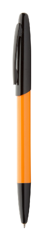 Stylo bille en aluminium - attributs noirs - encre bleue - couleur orange - 15g_0