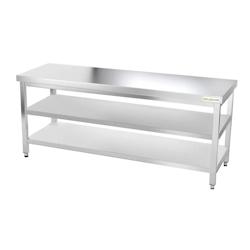 Table de travail en inox 1800 x 700 mm avec 2 étagères PREMIUM / GOLDINOX - inox 3701770800971_0