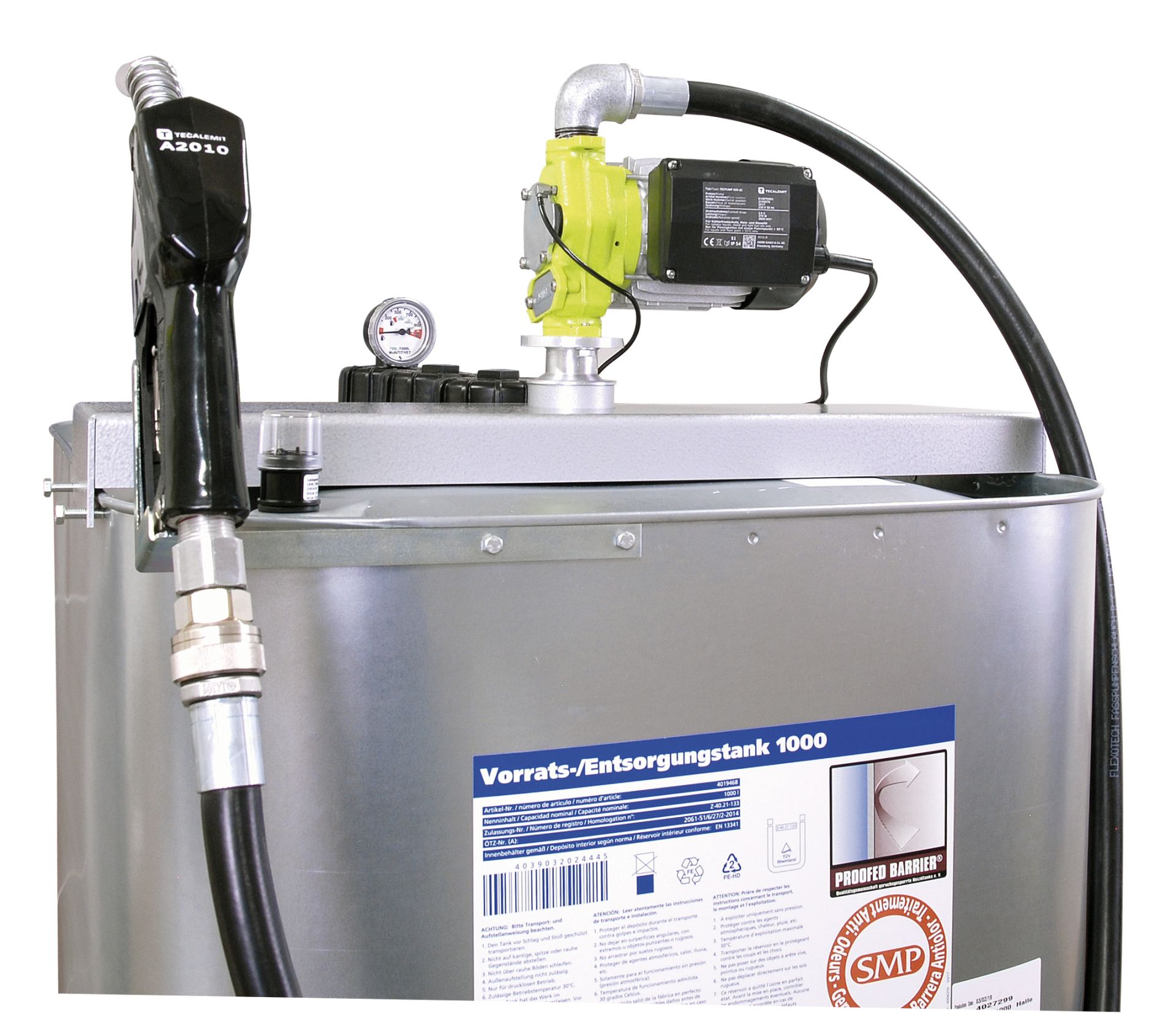 TecPump 600 HDT - Réservoir 1000L avec pistolet automatique, compteur et articulation de tuyau_0
