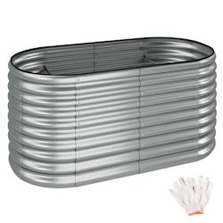 TecTake GmbH tectake Carré potager FLORMMA 160 x 80 x 80 cm  argent - 405629 - argenté acier 405629_0