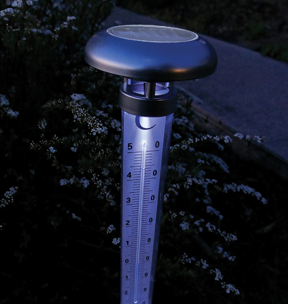 Thermomètre mécanique de jardin - Grandes dimensions - Alcool - Rétro-éclairage solaire - Modèle 1257T_1